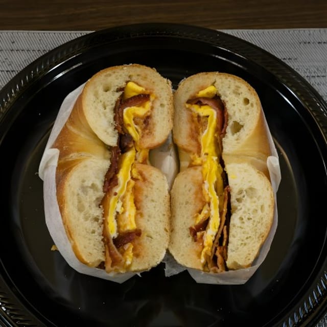 Bacon, 2 Eggs, Cheese Sandwich.