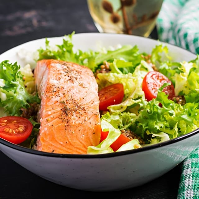 Baked Salmon Salad Sandwich.